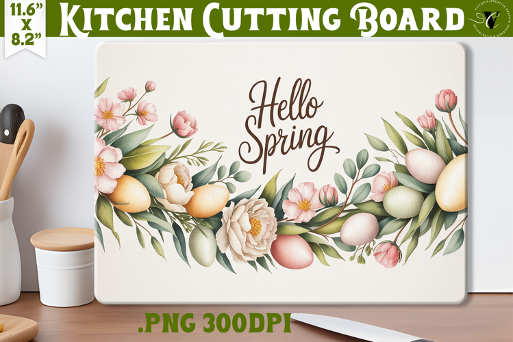 Coquette Easter Kitchen Cutting Board | Hello spring design