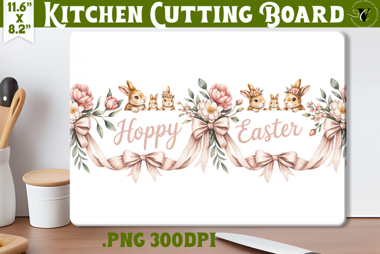Coquette Easter Kitchen Cutting Board | Hoppy Easter design