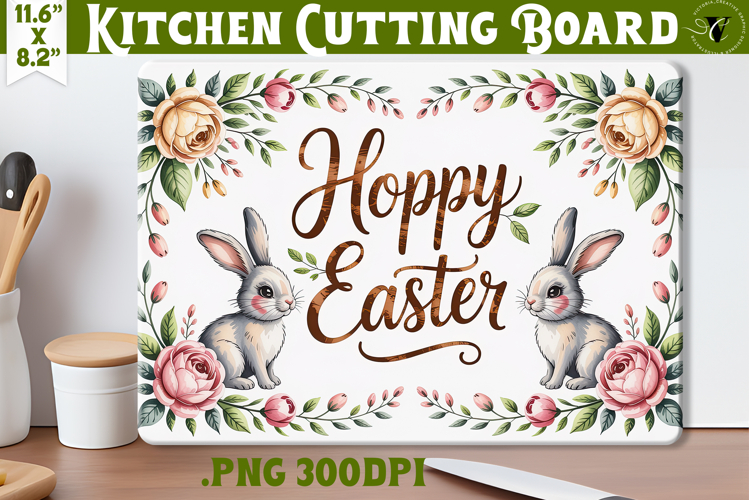 Coquette Easter Kitchen Cutting Board | Hoppy Easter design