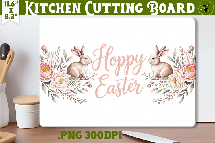 Coquette Easter Kitchen Cutting Board | Hoppy Easter design example image 1