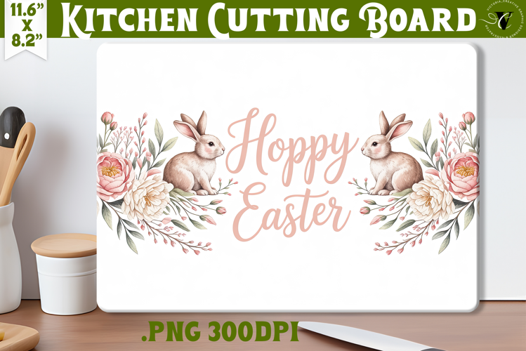 Coquette Easter Kitchen Cutting Board | Hoppy Easter design