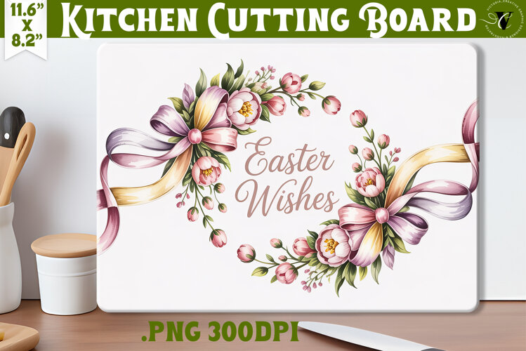 Coquette Easter Kitchen Cutting Board | Easter Wishes design example image 1