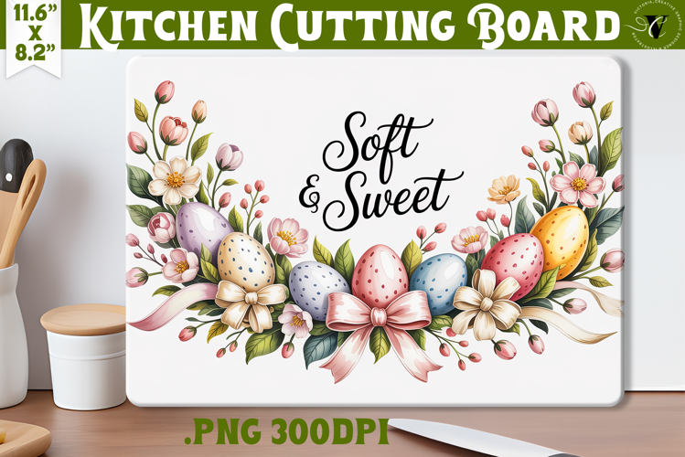Coquette Easter Kitchen Cutting Board | Soft & Sweet design