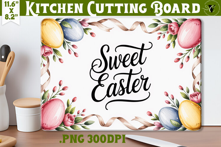 Christian Easter Kitchen Cutting Board | Sweet Easter design example image 1