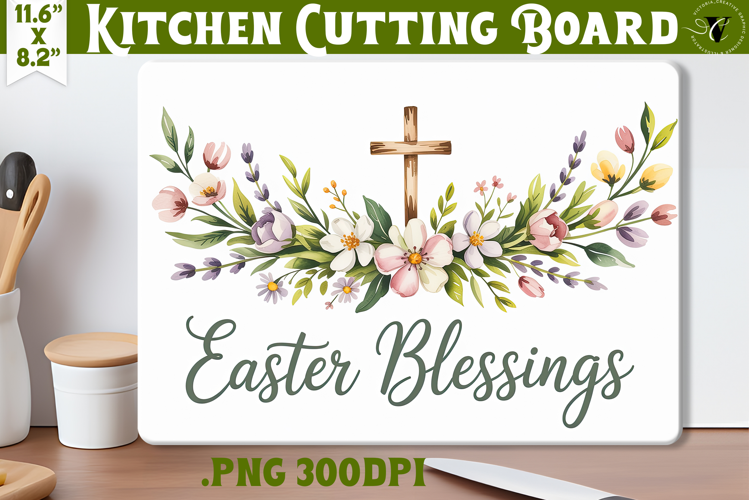 Christian Easter Kitchen Cutting Board | Easter Blessings