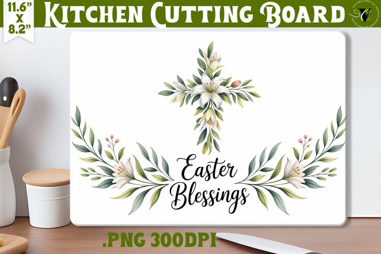 Christian Easter Kitchen Cutting Board | Easter Blessings example image 1