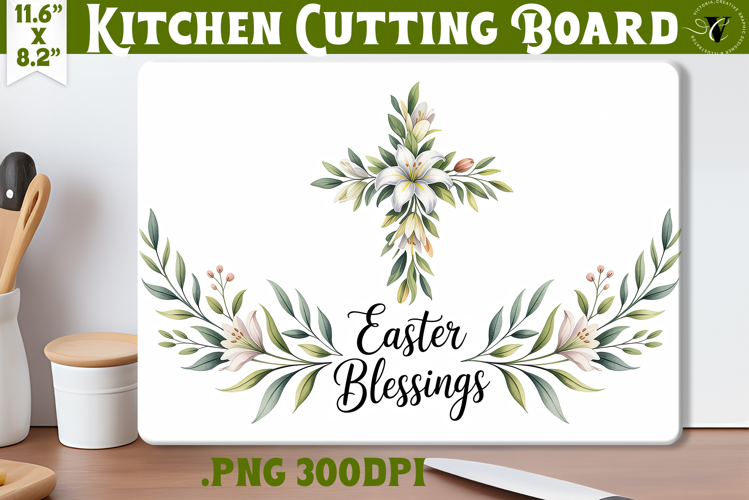 Christian Easter Kitchen Cutting Board | Easter Blessings