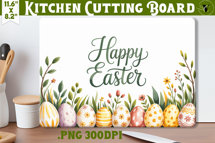 Coquette Easter Kitchen Cutting Board | Happy Easter design