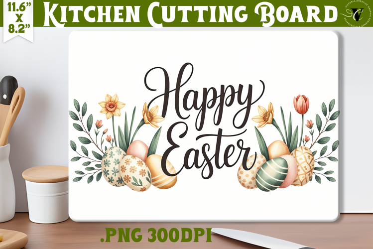 Coquette Easter Kitchen Cutting Board | Happy Easter design