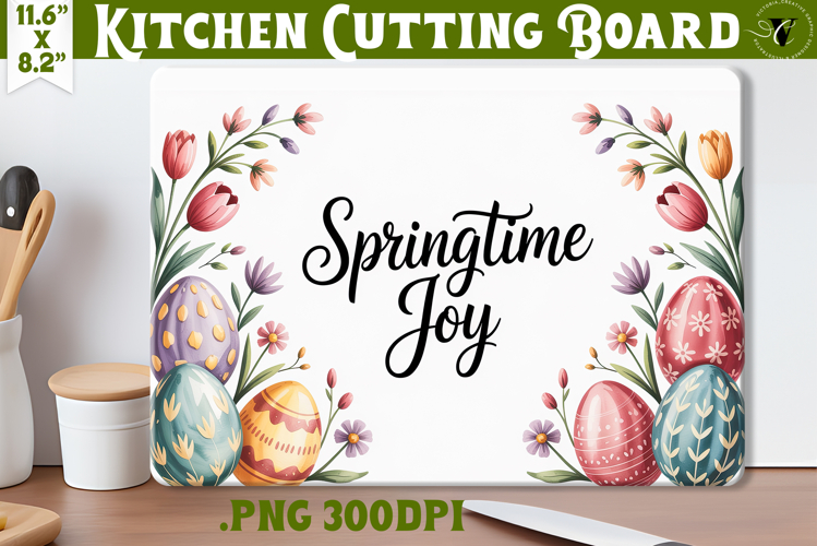 Coquette Easter Kitchen Cutting Board | Springtime Joy PNG