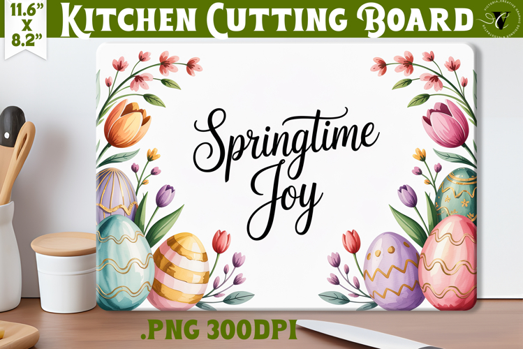 Coquette Easter Kitchen Cutting Board | Springtime Joy PNG