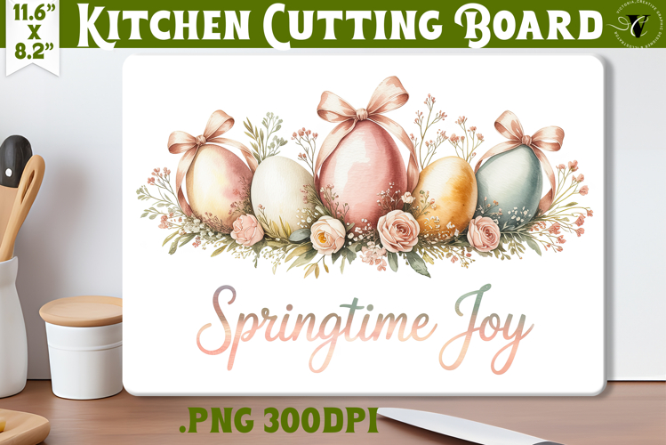 Coquette Easter Kitchen Cutting Board | Springtime Joy PNG
