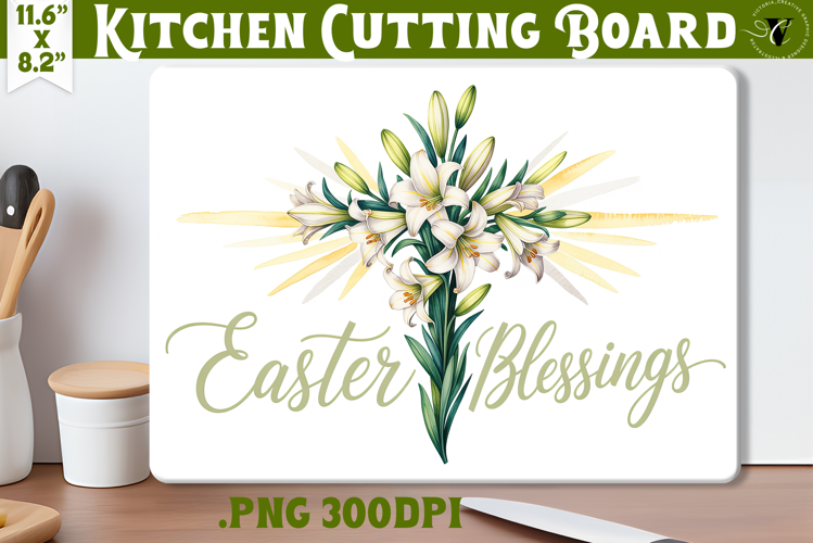 Christian Easter Kitchen Cutting Board | Easter Blessings