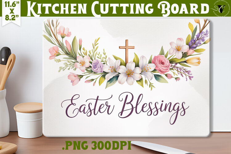 Christian Easter Kitchen Cutting Board | Easter Blessings example image 1