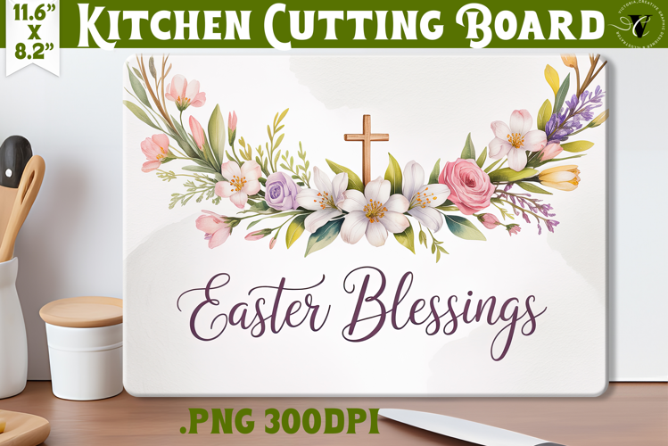 Christian Easter Kitchen Cutting Board | Easter Blessings