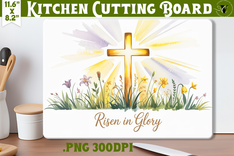 Christian Easter Kitchen Cutting Board | Risen in Glory