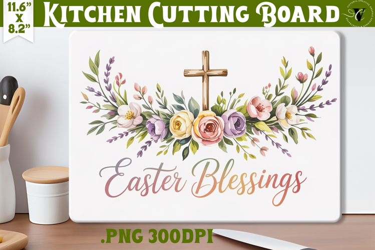 Christian Easter Kitchen Cutting Board | Easter Blessings