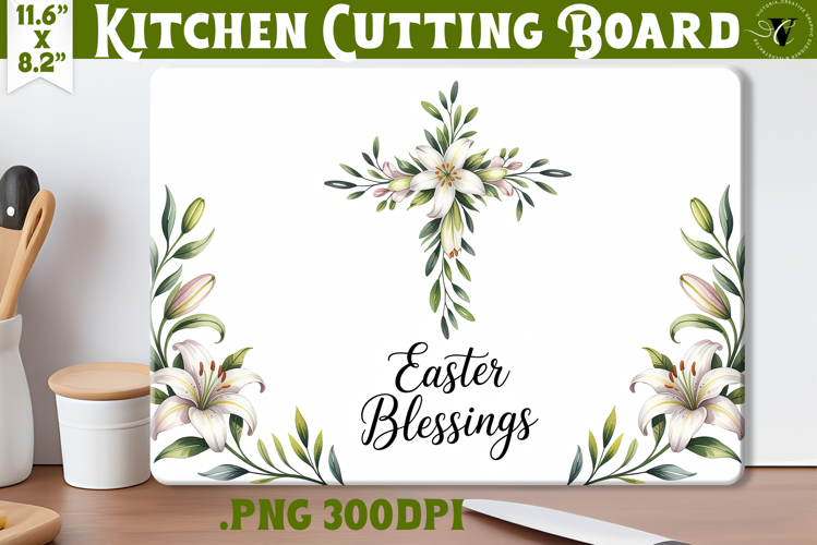 Christian Easter Kitchen Cutting Board | Easter Blessings