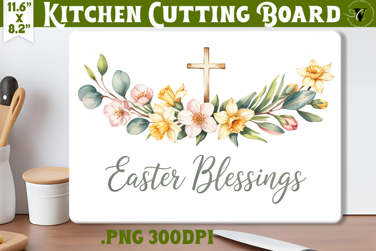 Christian Easter Kitchen Cutting Board | Easter Blessings