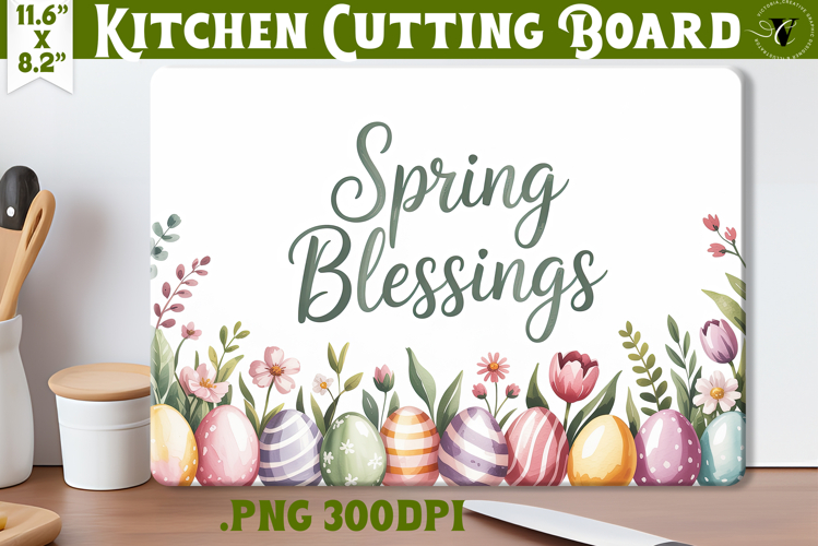 Coquette Easter Kitchen Cutting Board | Spring Blessings PNG