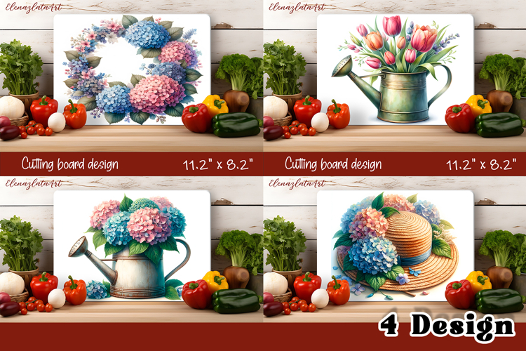 Watercolor flowers tulips Cutting Board, Easter design example image 1
