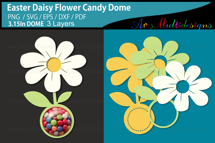 Easter Daisy Flower candy dome