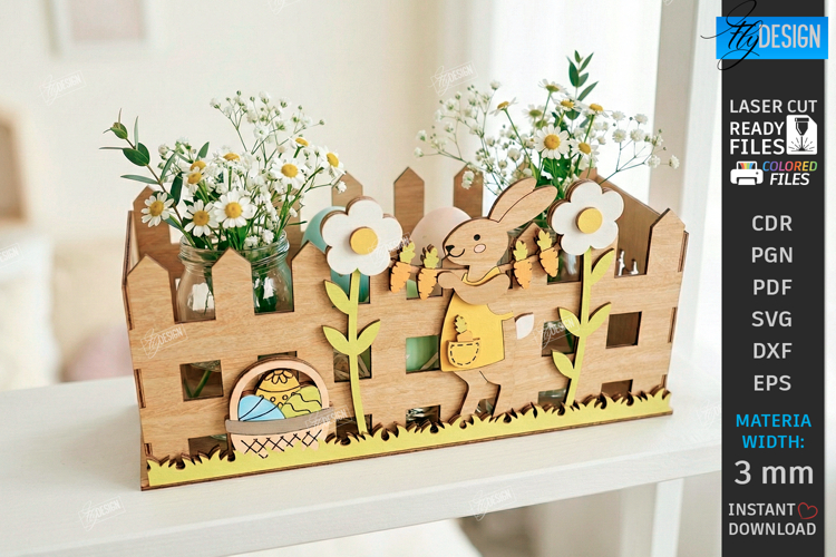 Easter Decor Laser Cut | Spring Floral Box | Easter Basket
