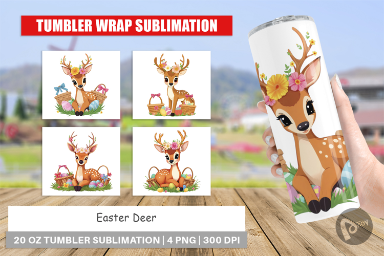 Tumbler Easter Deer