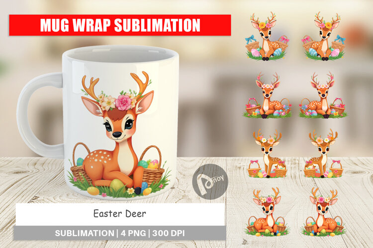 Mug Wrap Easter Deer example image 1