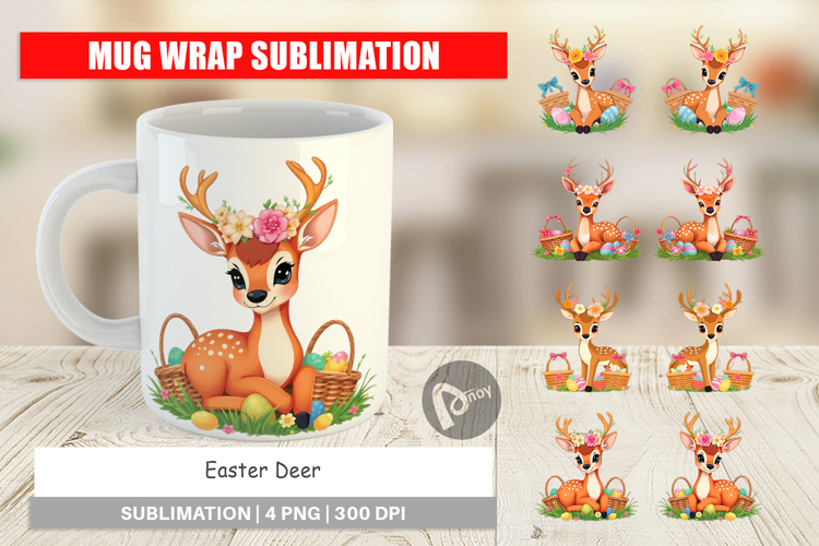 Mug Wrap Easter Deer
