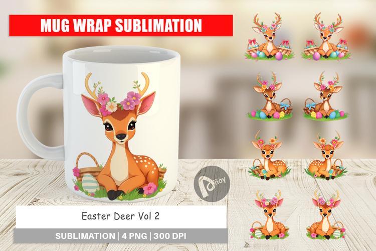 Mug Wrap Easter Deer