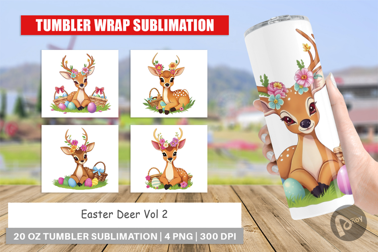 Tumbler Easter Deer