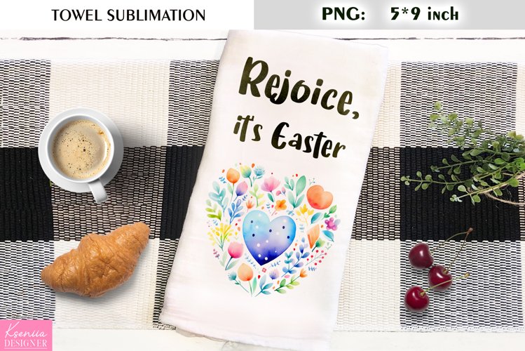 Funny Easter Quotes|Watercolor Floral Heart Towel Design