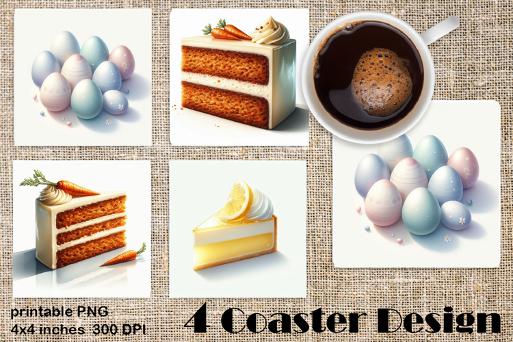 Ester food Coaster Design, sweet dessert PNG