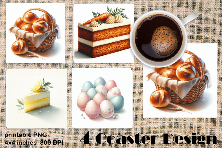 Ester food Coaster Design, sweet dessert PNG