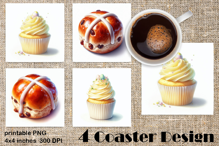 Ester food Coaster Design, sweet dessert PNG