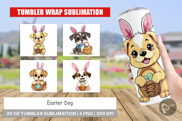 Tumbler Easter Dog example image 1