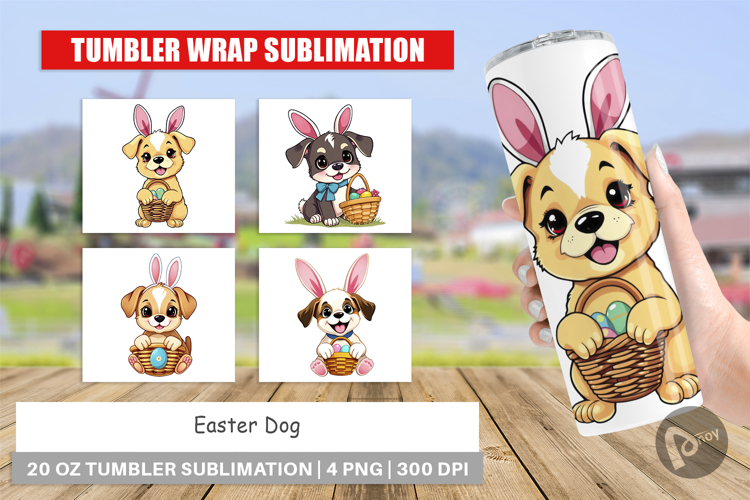 Tumbler Easter Dog