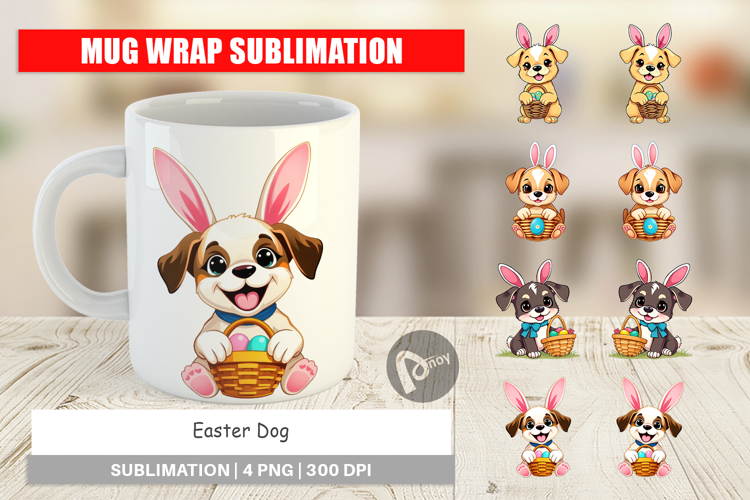 Mug Wrap Easter Dog