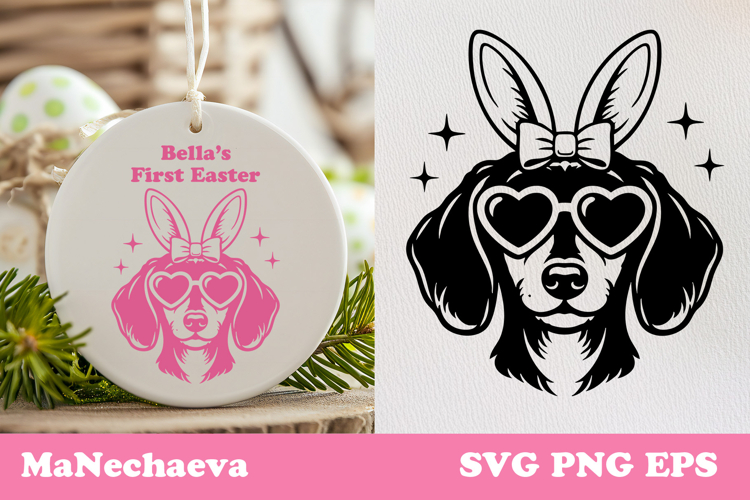 Cute Dachshund Easter Dog SVG | Coquette Easter Sublimation