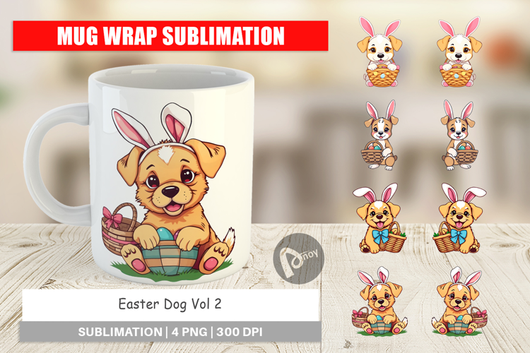 Mug Wrap Easter Dog