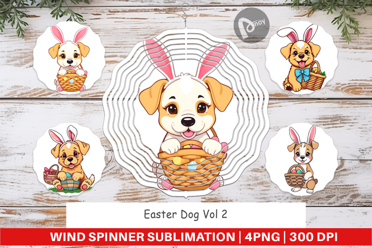 Wind Spinner Easter Dog