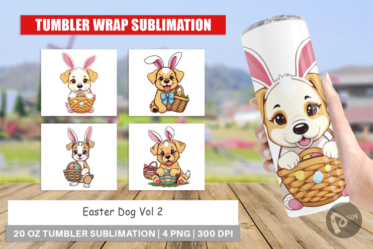 Tumbler Easter Dog