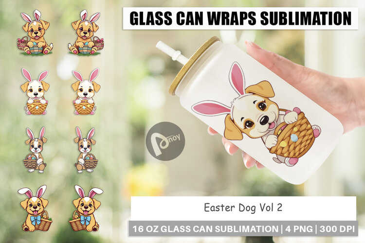 Glass Can Easter Dog example image 1