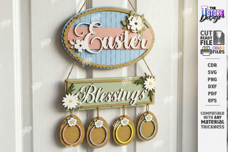 Easter Door Hanger Laser Cut | Door Basket Planter | Spring