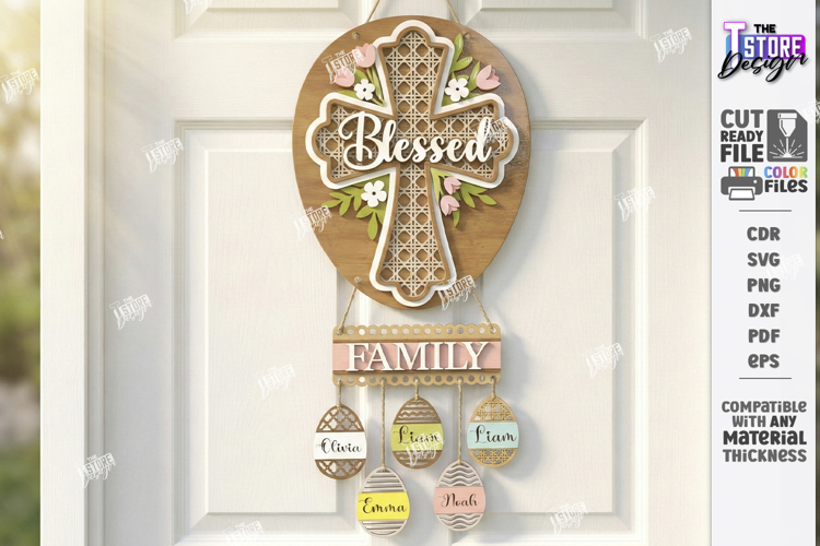 Easter Door Hanger Laser Cut | Door Basket Planter | Spring