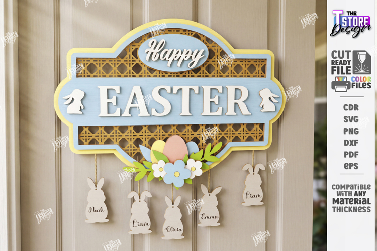 Easter Door Hanger Laser Cut | Door Basket Planter | Spring
