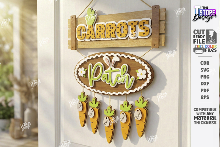 Easter Door Hanger Laser Cut | Door Basket Planter | Spring