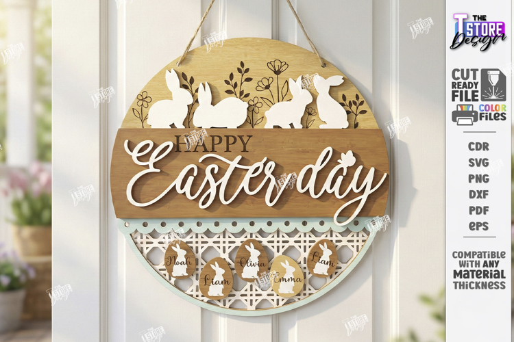 Easter Door Hanger Laser Cut | Door Basket Planter | Spring