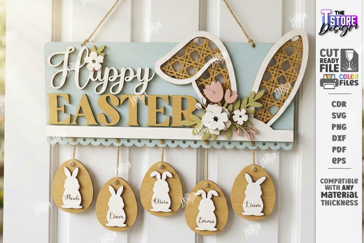 Easter Door Hanger Laser Cut | Door Basket Planter | Spring